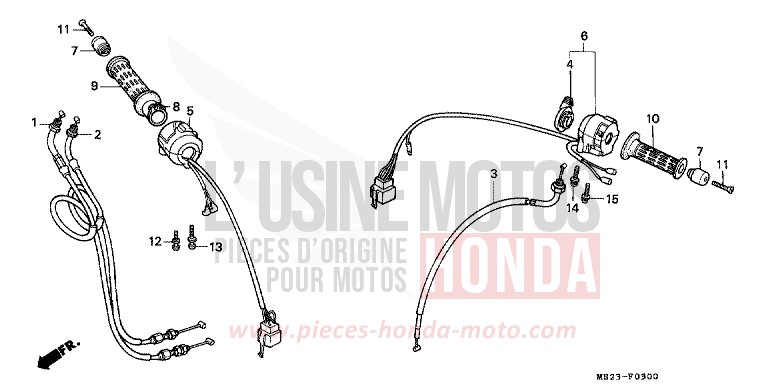 SCHALTER/KABEL von CB1300 Super Bold'or ABS PEARL CRYSTAL WHITE (NH193K) von 1990